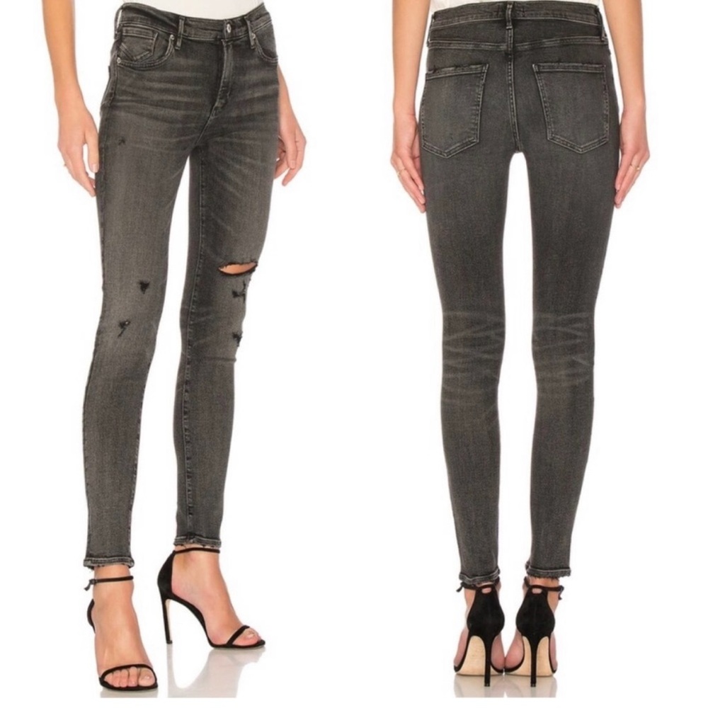AGOLDE Sophie High Rise Distressed Skinny Jeans Silence size 27